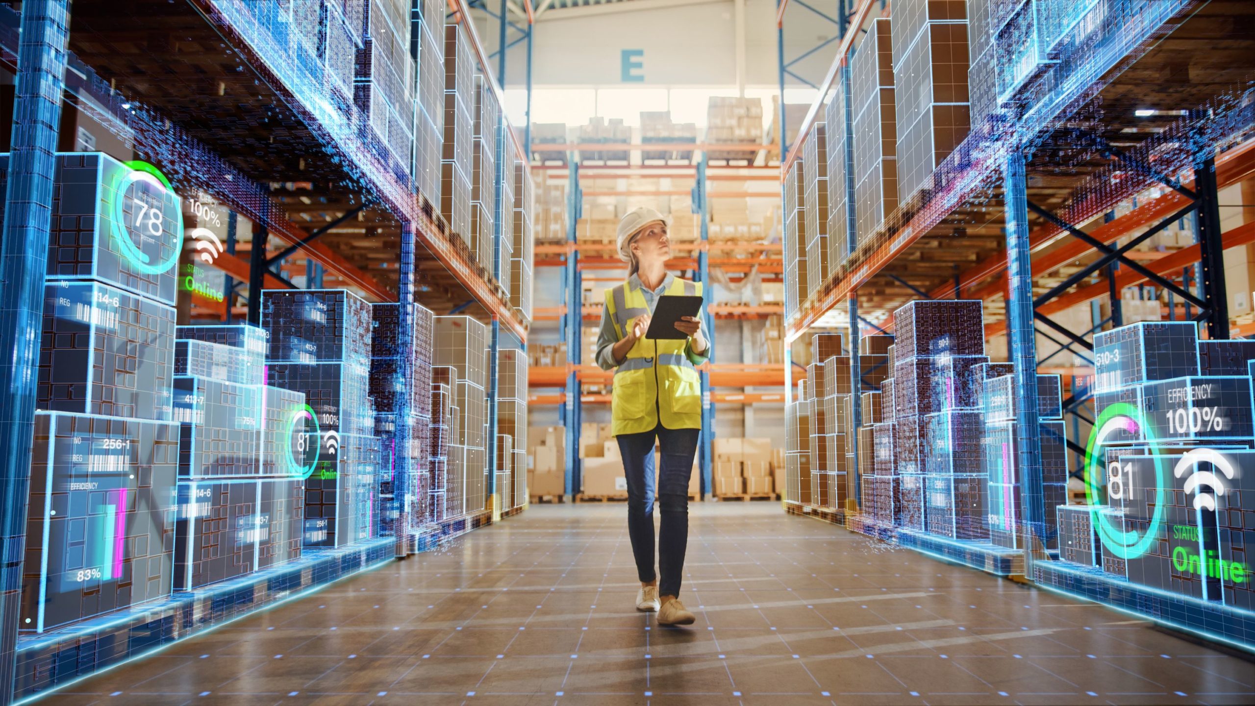 futuristic-technology-retail-warehouse-worker-doing-inventory-walks-when-digitalization-process-analyzes-goods-cardboard-boxes-products-with-delivery-infographics-in-logistics-distribution-center